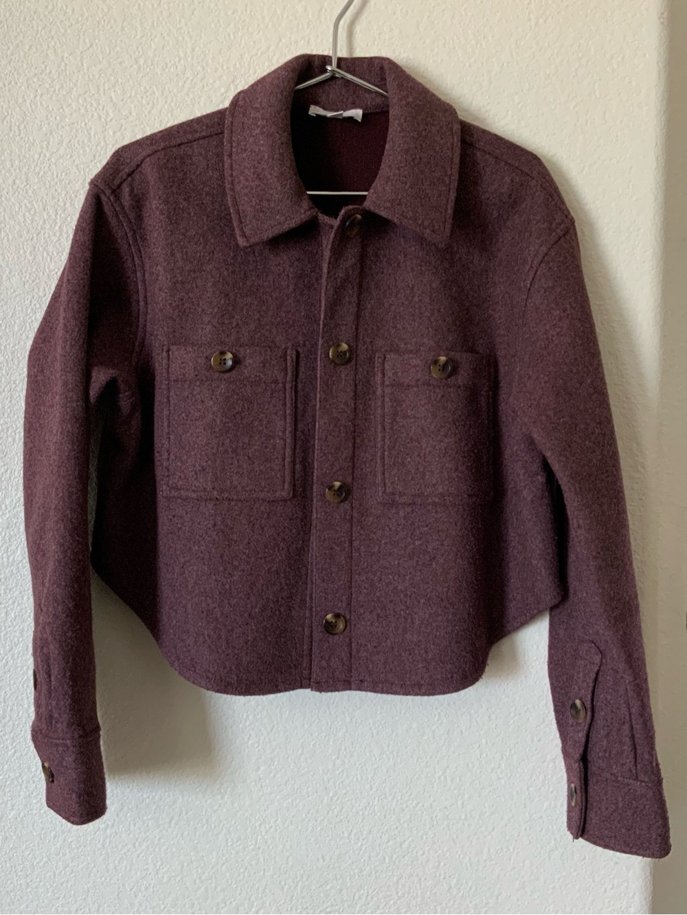 bp Cropped Utility Jacket Color Plum/purple XS